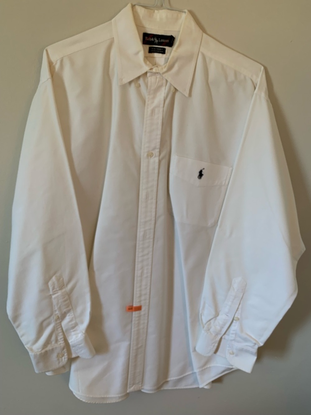 Ralph Lauren White Long-Sleeve Oxford Shirt with Pocket Pony